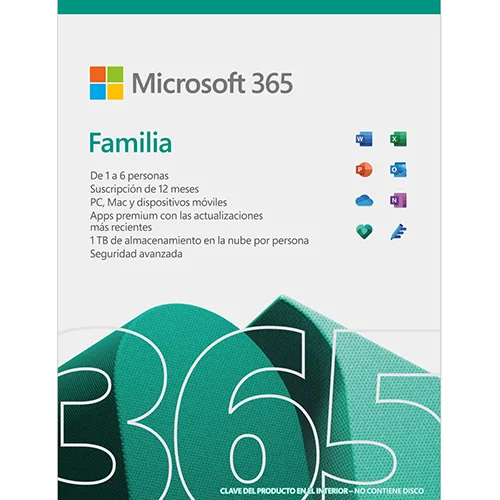 Microsoft 365 Family ESD 64-Bit Español Windows / Mac Suscripción Anual - 6GQ-00088