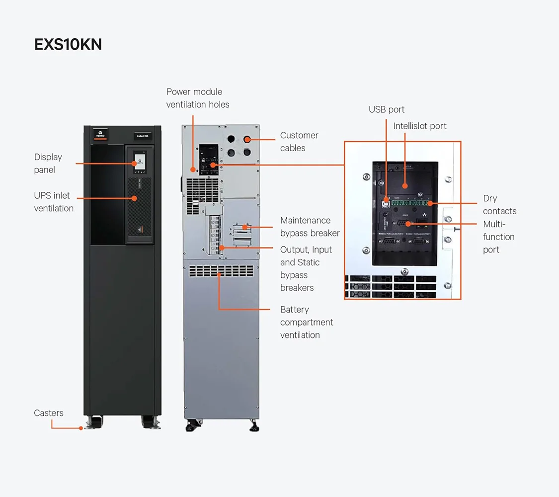 UPS Vertiv Liebert 53S20GC6A200 EXS 20KVA 20KW Doble Conversión en Línea 208V/220V/230V/240V/120V I/O 3PH Trifásico - Imagen 3